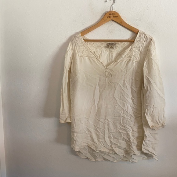LUCKY BRAND WHITE LONG SLEEVE BLOUSE SIZE 1X - Picture 1 of 3
